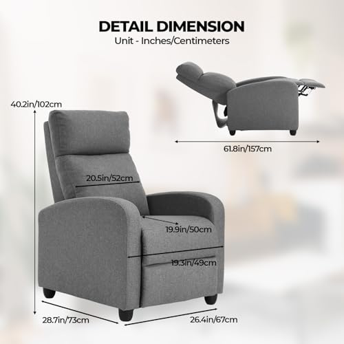 Sillón reclinable tela gris moderno miniatura 2