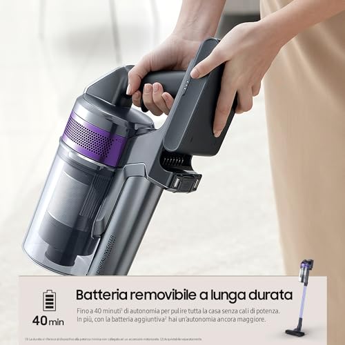 Samsung Kabelloser Staubsauger Jet 60 Turbo VS15A6031R4/ET, beutellos, Leistung 150 W, bis zu 40 Minuten Laufzeit, Violett