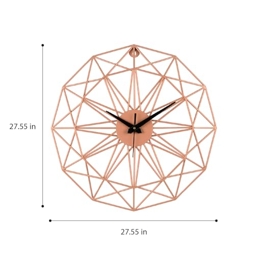 Image of Wakefit Metal Analog Wall Clock Big | 20 Inch | Laser Cut Abstract Home Decor & Gifting Option | for Living Room Study Bedroom & Office Decor | Cirqlo Metal Wall Clock 500 MM Peach