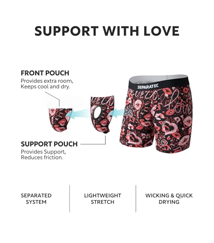 SEPARATEC Valentines Day Underwear For Men Dual Pouch Boxer Briefs Soft & Moisture Wicking Rayon From Bamboo Underwear men