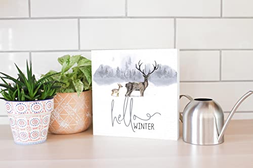 Hello-Winter-Simply-Said-Designs-Wood-Block-Sign-10×10-Freestanding-Shelf-or-Wall-Displayed-Artist-Designed-Home-Decor Hello Winter Simply Said Designs Wood Block Sign 10×10 Freestanding Shelf or Wall Displayed Artist Designed Home Decor