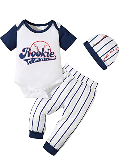 Image of Aslaylme Baby Boy 1st Birthday Outfit - One Year Old Sports Baseball Bodysuit