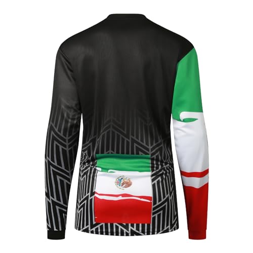 MENUTT Adulto Unissex Camisas De Mountain Bike Manga Comprida México Mtb Off-Road Motocross Jersey S
