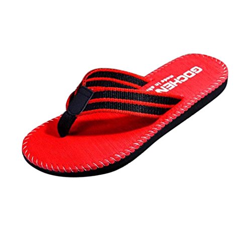 Chanclas Hombres Xinantime Zapatos de Hombre Verano Flip Flops Sandalias Masculinas Zapatilla de Deporte (40, Rojo)