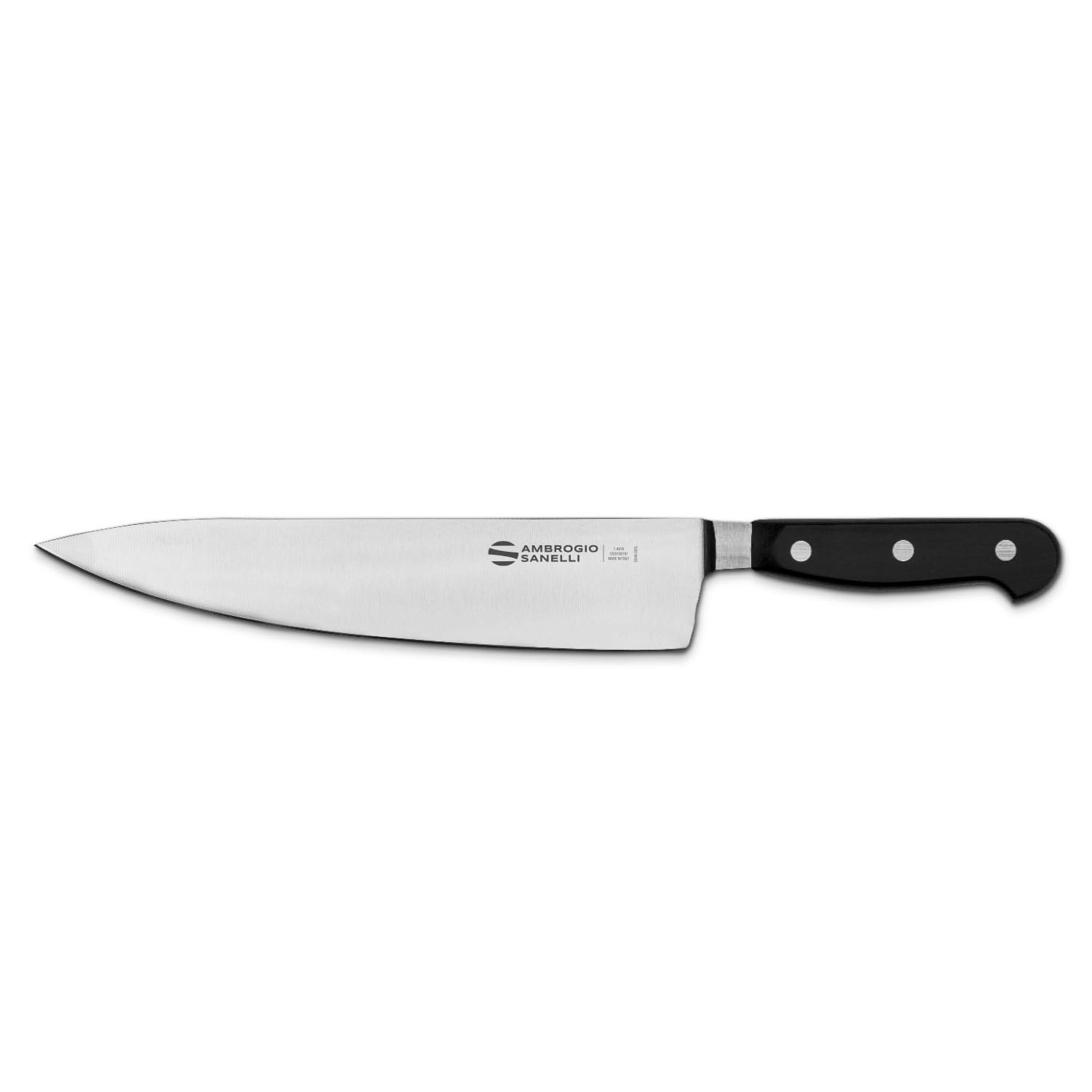 Ambrogio Sanelli, Maitre Coltello da Cucina Trinciante, Coltello Chef con Lama in Acciaio Inox all'Azoto 24 cm e Manico Ergonomico, Coltelli da Cucina Professionali, Made in Italy