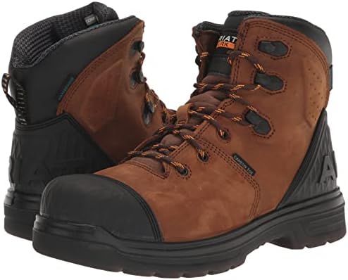 Ariat Mens Turbo Outlaw 6" Waterproof Carbon Toe Work Boot Barley Brown 12 Wide | Image 6