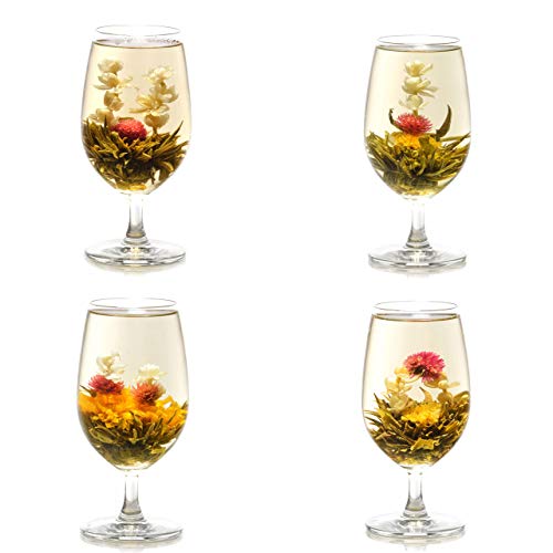 Teavivre 12pcs Handmade Blooming Flower Tea, Assorted Flowering Green Tea Ball - Tin
