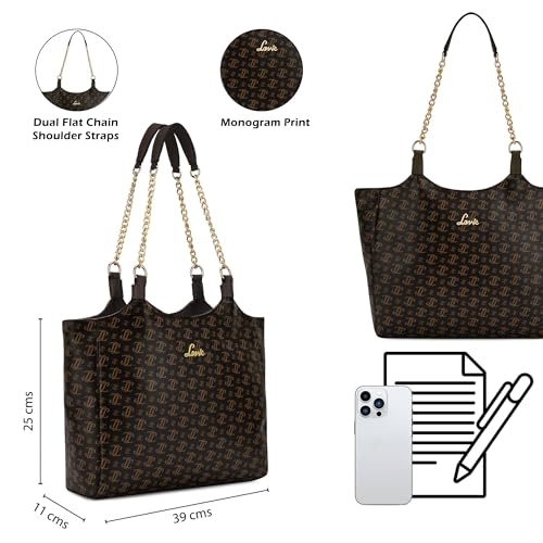 Image of Lavie Women's Mono LL Ariana Tote Bag for Women | Tote Handbag for Work | Ladies purse | Stylish Shoulder Bag | Gift for Women