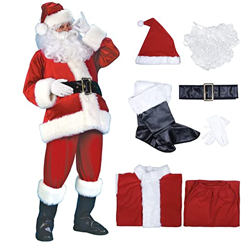 [yiteng　] サンタクロース コスプレ衣装 コスチューム メンズ 7点セット サンタ コスプレ 衣装 セット クリスマス イベント衣装