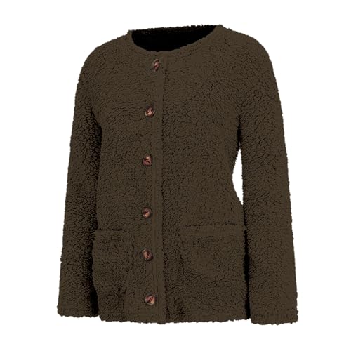 Winter Coat for Women 2024 Soft Fleece Jacket Fuzzy Sherpa Cardigan Open Front Fleece Button Down Warm Casual Sweater2