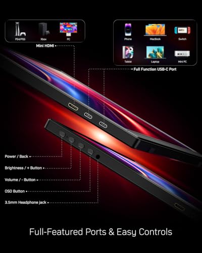Yxk Portable Monitor 16 inch 1200P 144Hz IPS HDR Ultra-Slim Gaming Monitor - image 5