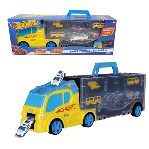 ODS- Transporter 40 Hot Wheels - Maletín con coche original incluido, color azul (42041)
