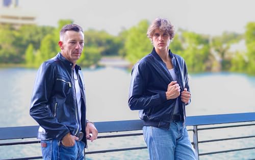 Classic Vegan PU Leather Bomber Jacket, Black4