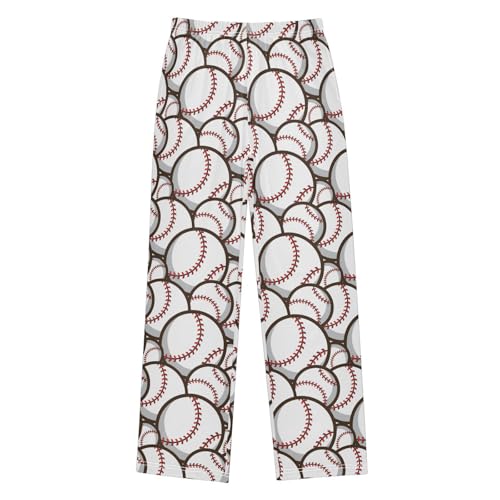 ZZXXB Baseball Funny Print Boys Long Pants Soft Trousers Elastic Waist Kids Lounge Bottoms with Pockets S-XL