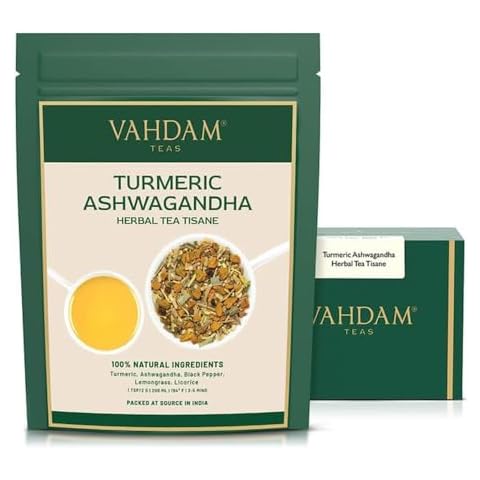 VAHDAM Turmeric Ashwagandha Herbal Tea 100g Cover