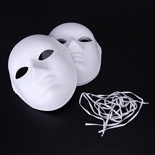 OULII Full Face DIY Mask Halloween Blank Painting Mask Cosplay for Masquerade Halloween Party Favors (6pcs Male and 6pcs Female)