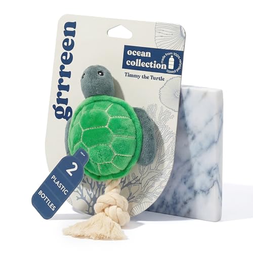 GRRREEN Dog Toys | Plush Turtle Stuffed Animal for Dogs