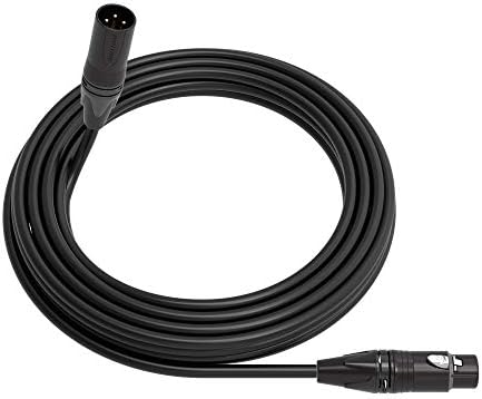 Canare L-4E6S Star Quad Balanced Microphone Cable | XLR Male 3-Pin to XLR Female 3-Pin | Neutrik Gold | 25 Feet | Black | Assembled in The USA