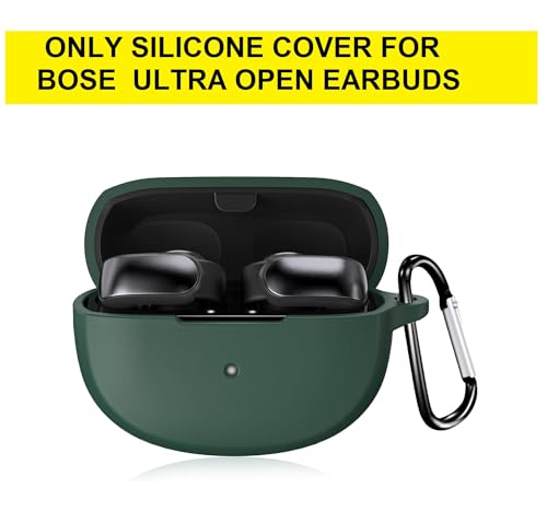 Image of Silicone Cover Compatible with Bose Ultra Open Earbuds Case Cover, Compatible with Bose Earbuds case Cover, Shockproof Protective Pouch (Dark Green)