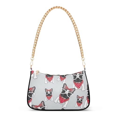 Süße französische Bulldoggen weiße Punkte Lady One Umhängetasche für Frauen