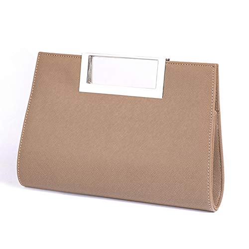 Image of WALLYN'S Clutch Purse for Women PU Leather /Straw Evening Party Metal Grip Cut it out Handbag with Shoulder Chain Strap