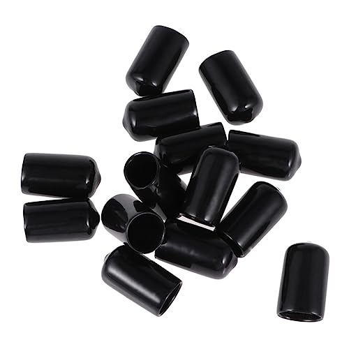 OKUMEYR 60 Piezas tapa de protección de alambre protector de extremo de tornillo parachoques protectores de rosca de tornillo tapón de rosca tapones de rosca tapas de tubo caucho Black