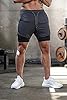 Superora Mens Running Gym 2 in 1 Sports Shorts Breathable Outdoor Workout Training Shorts with Pockets #2