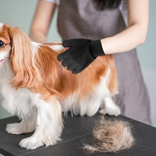 Fousenuk 1 Paar Fellpflegehandschuh, Fellpflege Handschuh aus Silikon mit Verstellbarem Klettverschluss Handschuhe für Hunde und Katzen, Katzenhandschuh für Deshedding, Baden, und Massieren