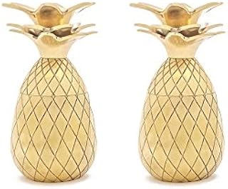W&P MAS-PINEG-2 Pineapple Shot Glasses, Mid Century Modern Designer Bar Accessories, Bar Collection