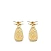 W&P MAS-PINEG-2 Pineapple Shot Glasses, Mid Century Modern Designer Bar Accessories, Bar Collection, Gold, Set of 2,4.75" x 2.75" x 4.75"