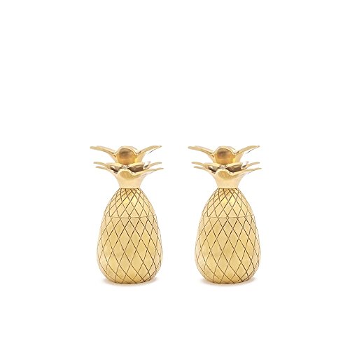 W&P MAS-PINEG-2 Pineapple Shot Glasses, Mid Century Modern Designer Bar Accessories, Bar Collection