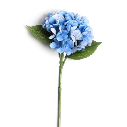 Image of PURE HOME + LIVING Dark Blue Faux Hydrangea Spray (Made of Plastic, Wire and Fabric) for Home, Office and Living Room Decorations (Without Vase)(Height-45cm) Pack of 1