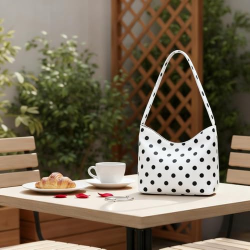 Bolso Hobo de Nylon con Lunares para Mujer miniatura 3