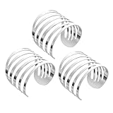 Ipetboom 3 Piezas Anillos de Servilleta Huecos de Aleación de Hierro Plateados Diseño Elegante y Resistente para Decoración de Mesa
