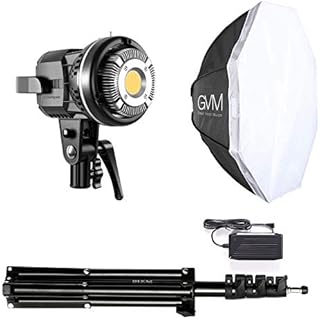 GVM 80W LED Video Light with Bowens Mount Kit, Continuous Output Lighting 5600K CRI97+ Dimmable LED Photography Lighting Kit, Studio Lighting for Camera Film Photographic Light with Stand