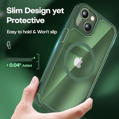 Image of TAURI for iPhone 13 Case, Compatible with MagSafe, Green