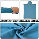 QKTYB Surf Poncho Herren Damen, Umziehhilfe Strand Erwachsene Mikrofaser Ultraleicht und Schnelltrocknend Badeponcho Handtuch Poncho Umziehponcho für Schwimmen Strand