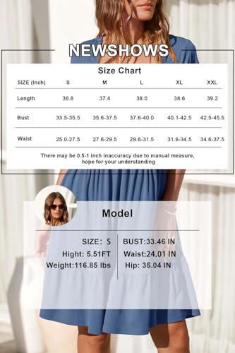 Image of Newshows Women's 2026 Summer Casual Square Neck Ruffle A Line Beach Vacation Sundress Work Business Dress with Pockets