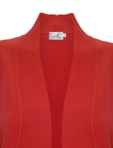 Image of Cielo Women's Solid Basic Open Front Pockets Knit Sweater Cardigan