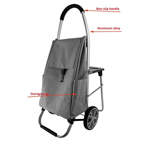 LDBDASA Tragbarer Sitzendes Klappwagen Mit Tragbarer Wasserdichter Stoffkapazität Erhöht/Gray/60 * 100Cm – Bild 4