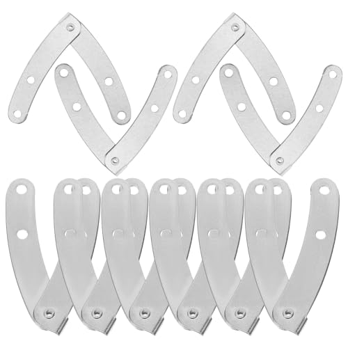 Mikikit Bisagras de Alta Resistencia para Caja Pequeña de Hierro 10 Piezas Color Plateado Orificios Redondos para Tornillos Uso en Cajas de Embalaje y Joyeros