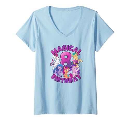 T-shirt My Little Pony col V anti-irritation pour fête d'anniversaire 8 ans