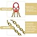 SENKEYFE Lifting Chains with Adjuster Hooks 5/16 Inch x 10 Ft 7000lbs / 3.18 Tons G80 Alloy Steel Heavy Duty Industrial Chain Slings for Engine Hoist with 2 Legs Safety Grab Hook(Color-Plated Zinc)