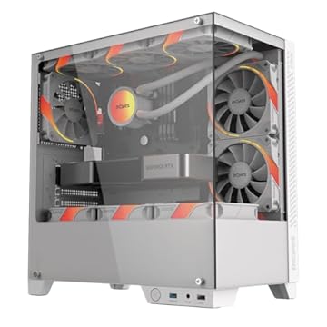 Gabinete Gamer PCYES Forcefield TWR White Ghost, mATX, Mid-Tower, Vidro Temperado, Sem Fonte e Fan, Branco - GFFTWRWG