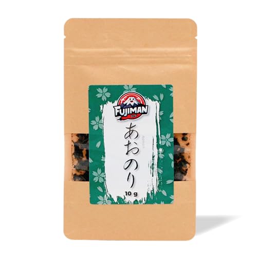 FUJIMAN Aonori | 100% grüner Seetang, feine Algenflocken | intensiver Geschmack - Topping für Okonomiyaki, Tempura & Yakisoba | vegan, ohne Geschmacksverstärker (1 x 10 g)