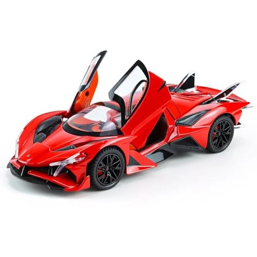 Réplica De Coche Vehículos De Motor For Apollo EVO Helios 1:24 Coche En Miniatura De Aleación Diecast Metal Vehículo Sonido Y Luz Regalo Coleccionables Coche Modelo a Escala(Red)