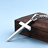 Cross Necklace for Men Women, 316L Stainless Steel Cross Pendant Necklace with Chain-50+5CM | Silver / Gold / Black Cross Chain Necklaces Easter Gifts for Birthday Christmas Thanksgiving Day, Silver #2