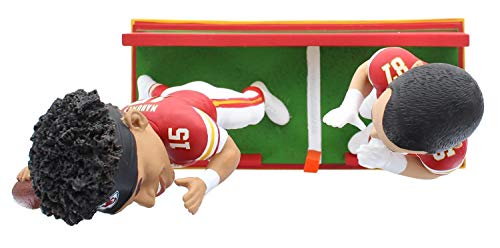 Official Kansas City Chiefs Dual NFL Resin Bobblehead Set - Featuring Football Players Patrick Mahomes & Travis Kelce - Collectible Replica Sports Toy Figures - Licensed Merchandise