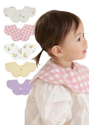 Image of Konny Baby Bibs 5-Pack, 360 ​​° Rotate, Soft and Absorbent Bandana Drooling for Boys Girls baby Essentials