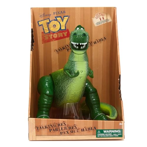 Image of Disney Store Official Rex Interactive Talking Action Figure from Toy Story, Features Sounds and Phrases from The Movies, Interacts with Other Figures and Toys